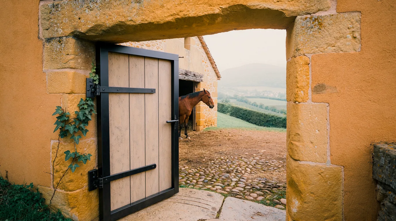 Entrée, Domaine de Versailleux, centre équestre à Versailleux